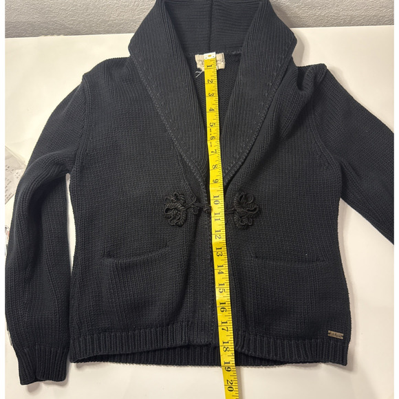 Denim & Supply Ralph Lauren Vintage Black Cotton Knit Hook Cardigan Med - Picture 16 of 16